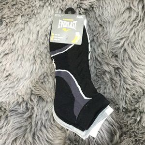 Everlast Performance | Men's Socks | Size 7-12 | 3 Pack | Black, White, and Grey
